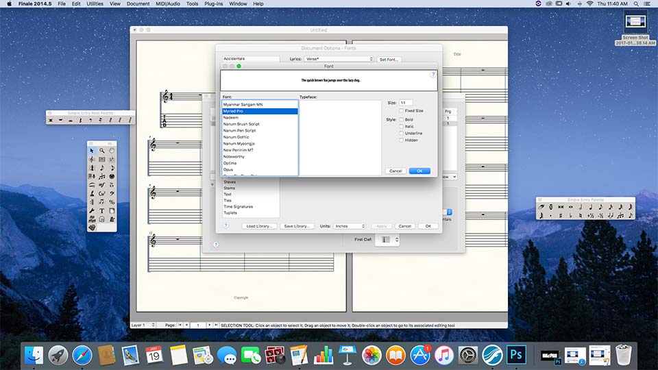 Finale Document with Staff Inserts
